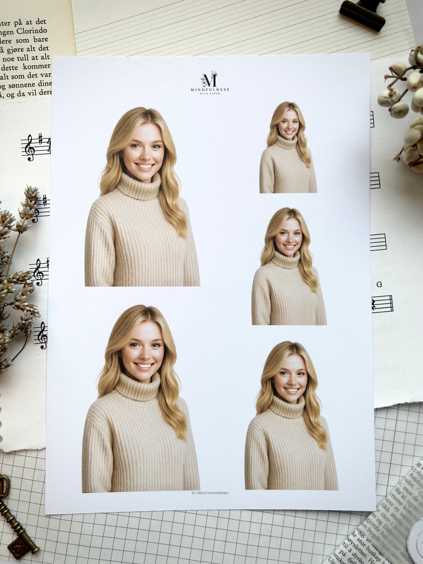 Blond jente Clipart – A5 ark