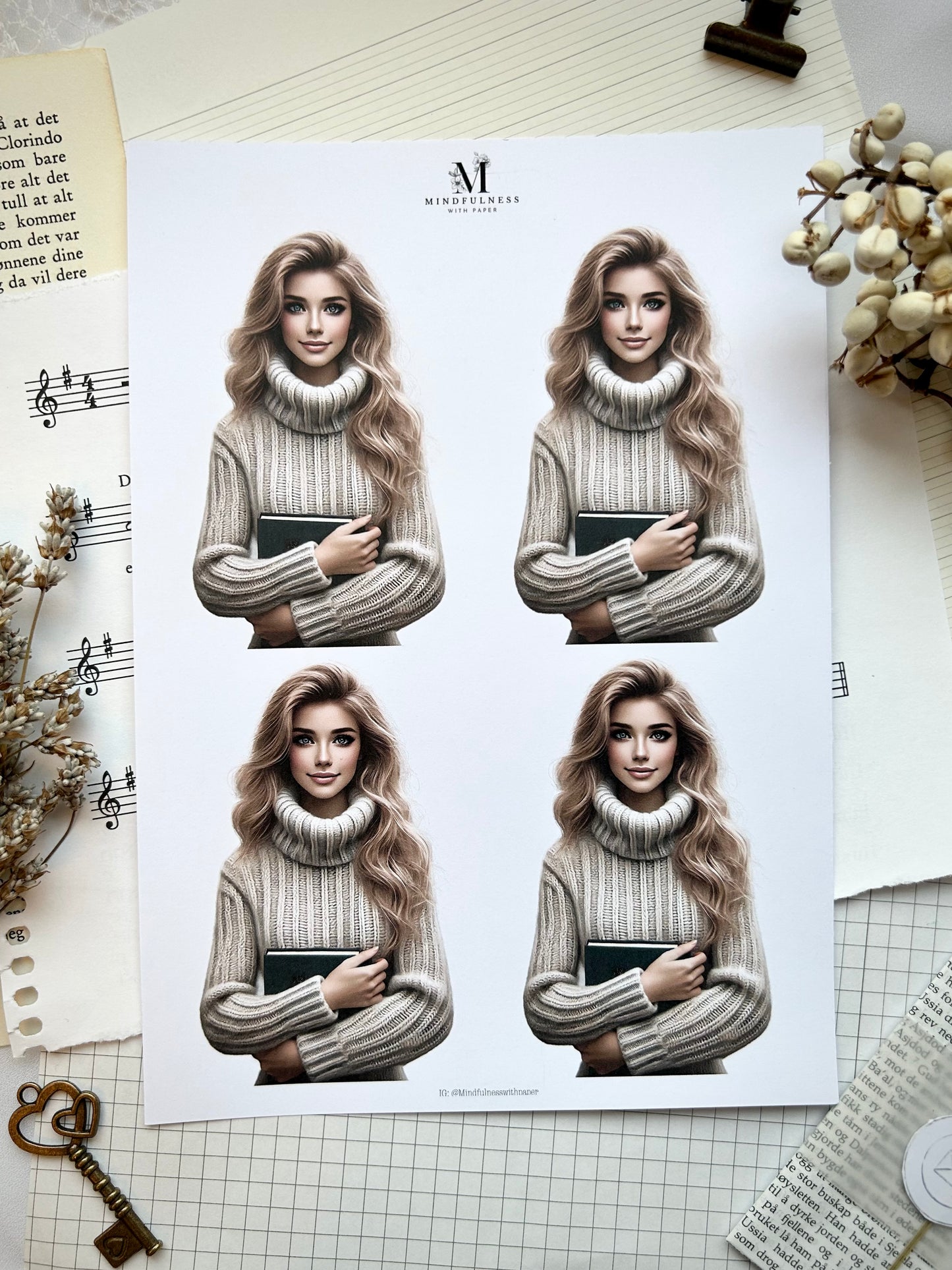 Jente 2 Clipart – A5 ark