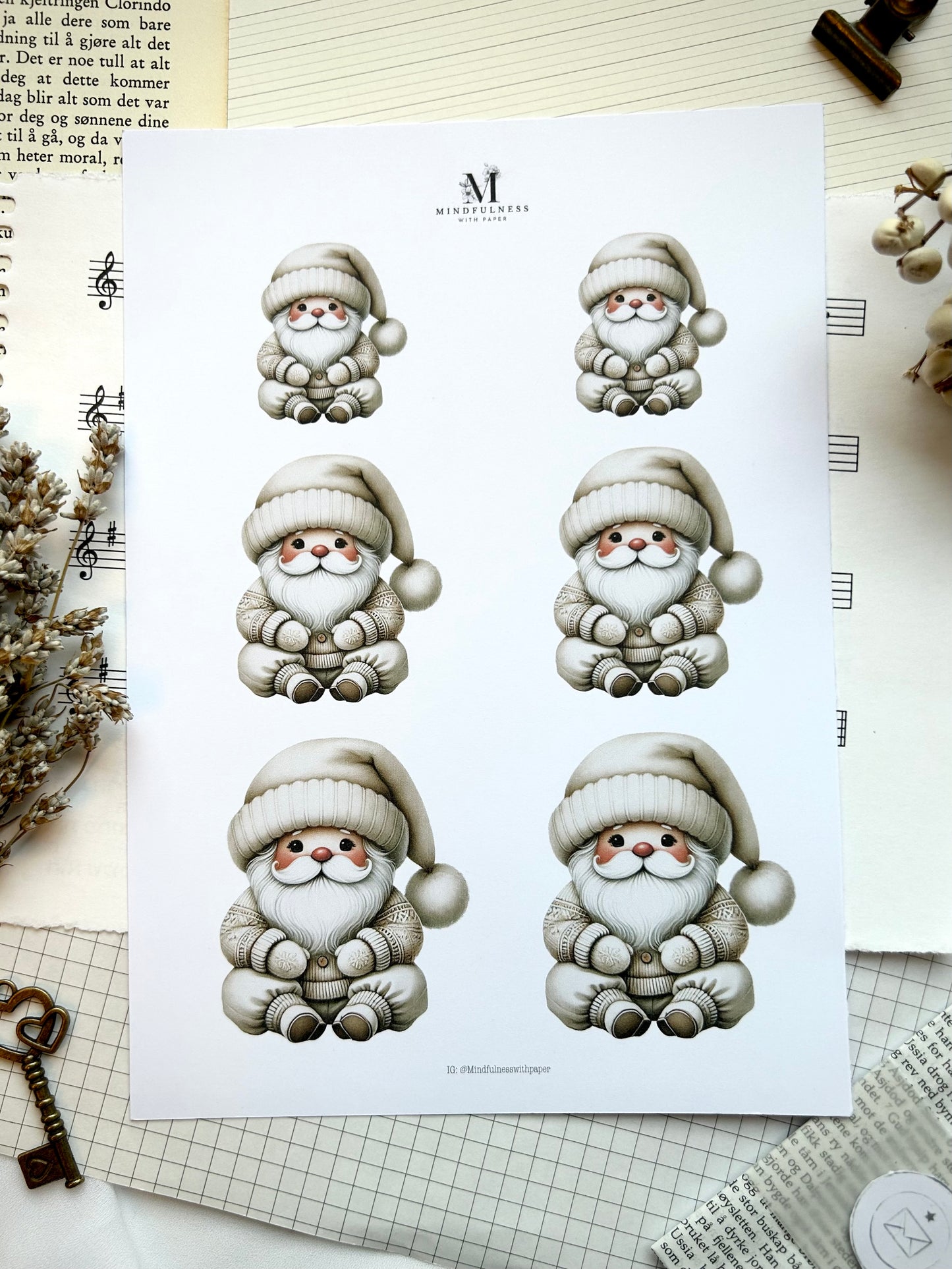 Søt nisse Clipart – A5 ark