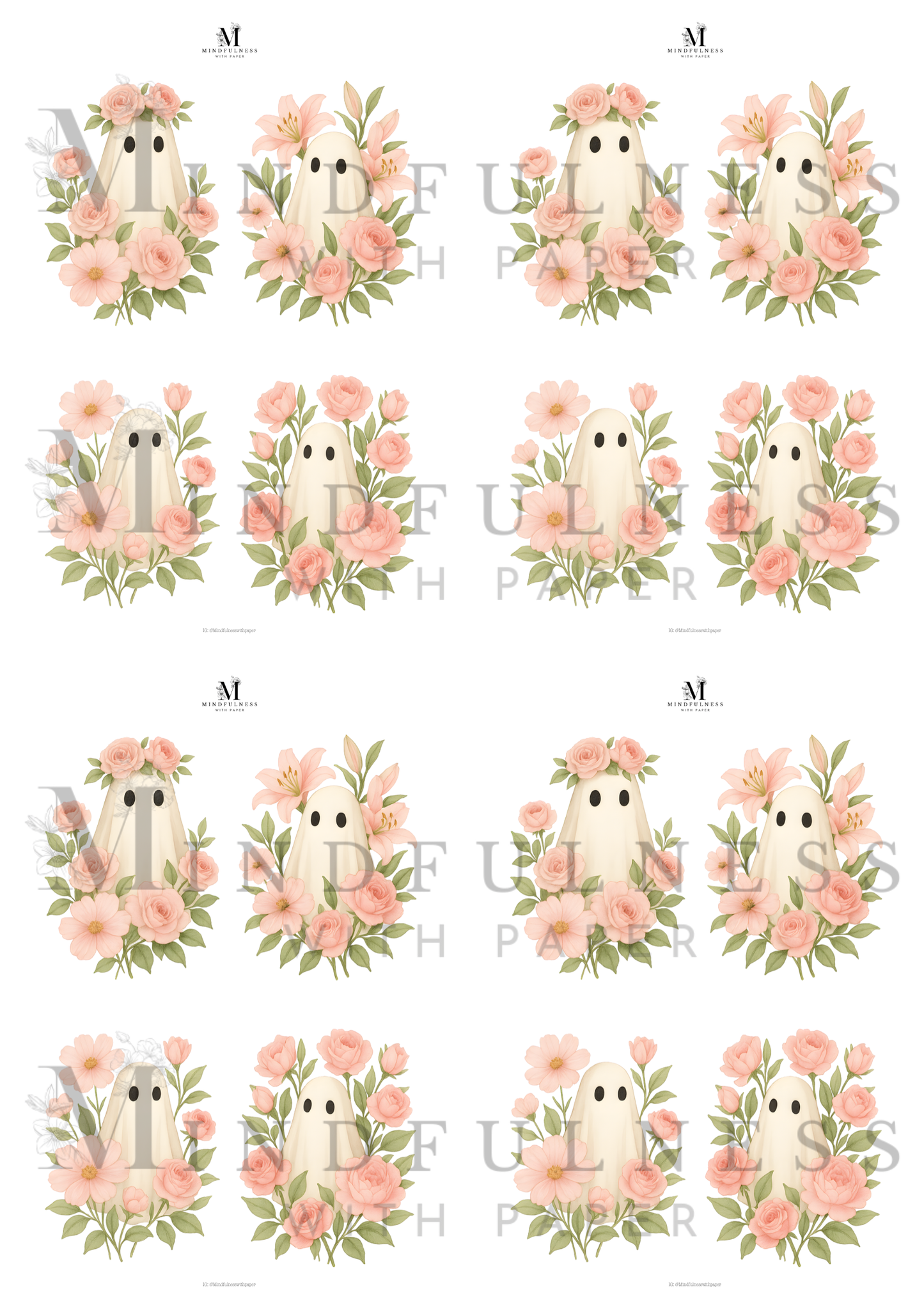 🌸 Digitalt produkt – Spøkelse med rosa blomster (Rose Ghost Collection)