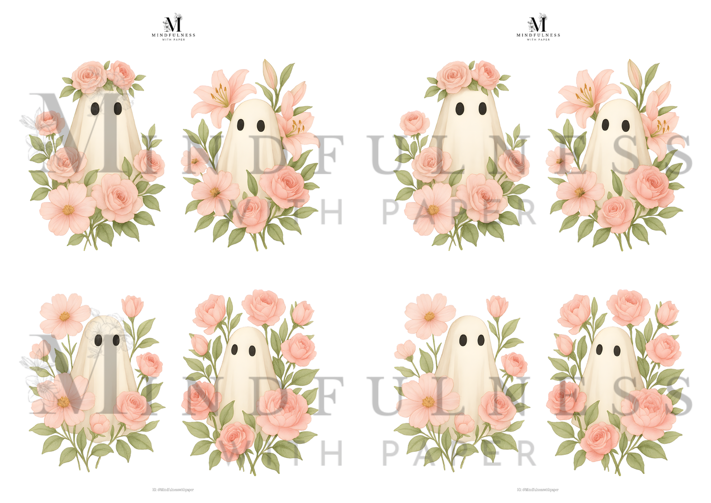 🌸 Digitalt produkt – Spøkelse med rosa blomster (Rose Ghost Collection)