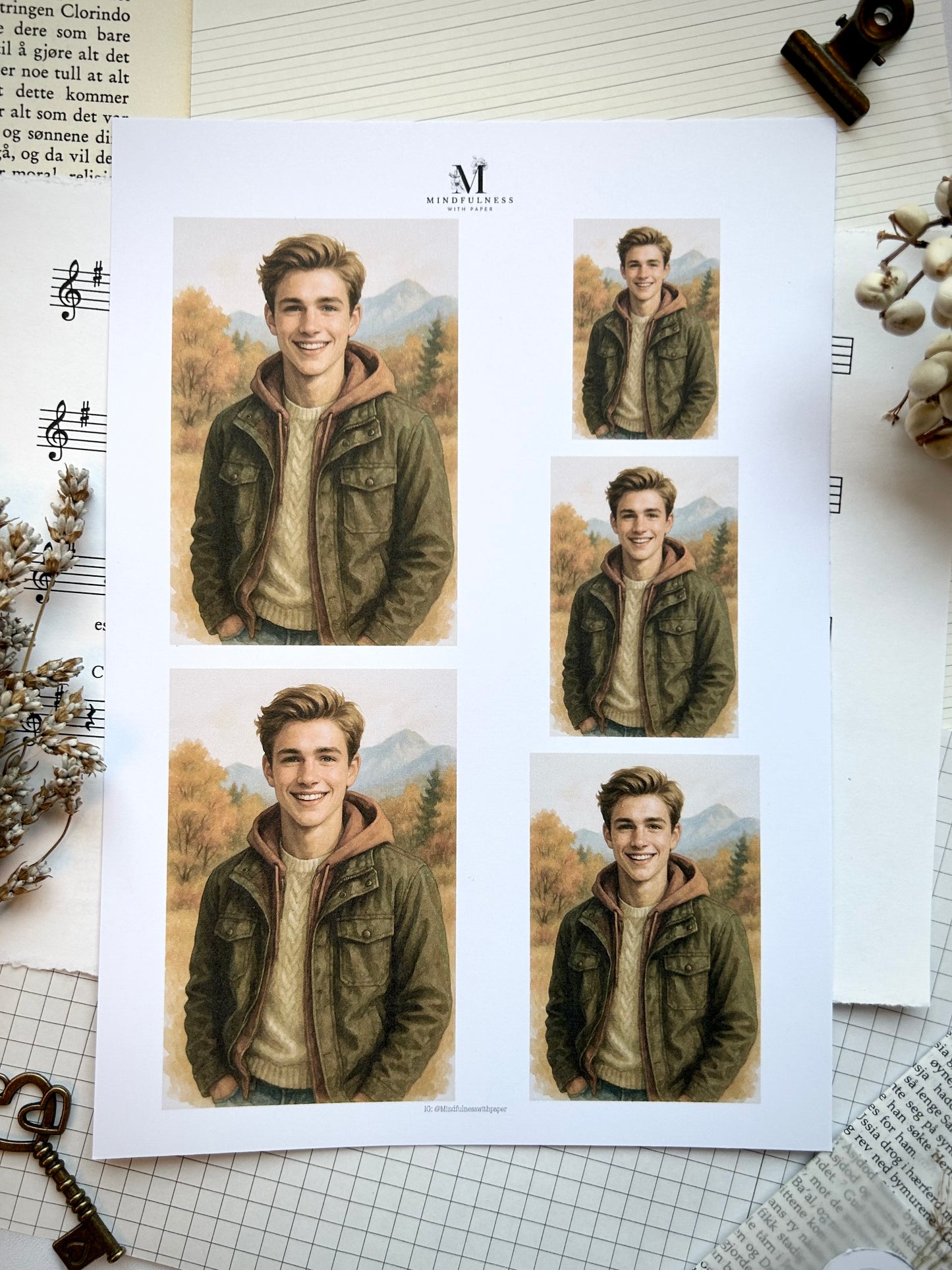 Mann 6 med bakrunn - Clipart – A5 ark