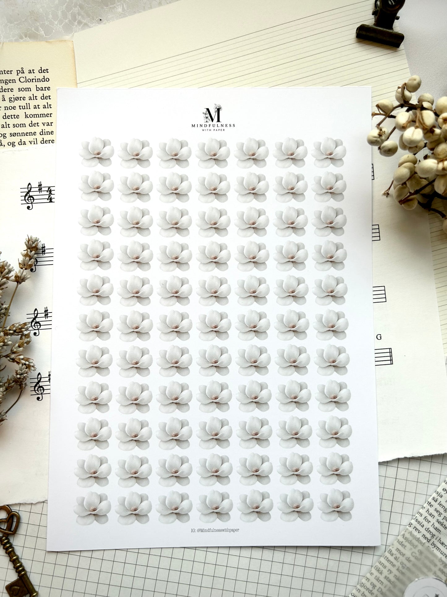 Blomst lys Clipart – A5 ark