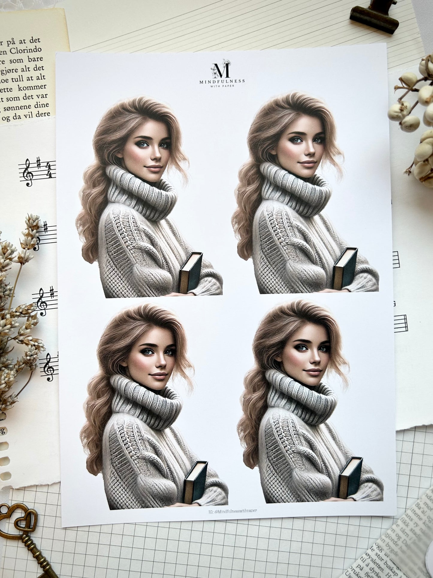 Jente 3 Clipart – A5 ark