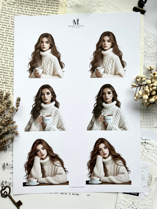 Jenter  3 - Clipart A4