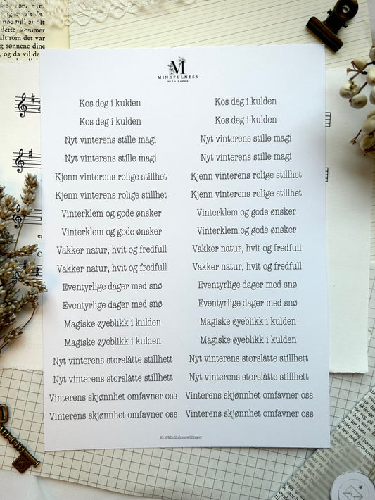 Julens små tekster 1 
 - Winter dreams - Clipart Jul