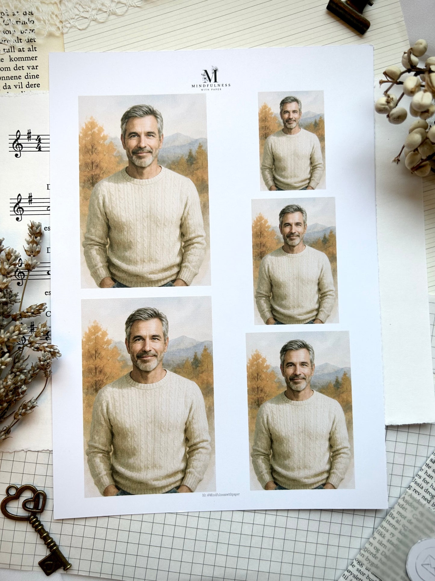 Mann 11 med bakrunn - Clipart – A5 ark