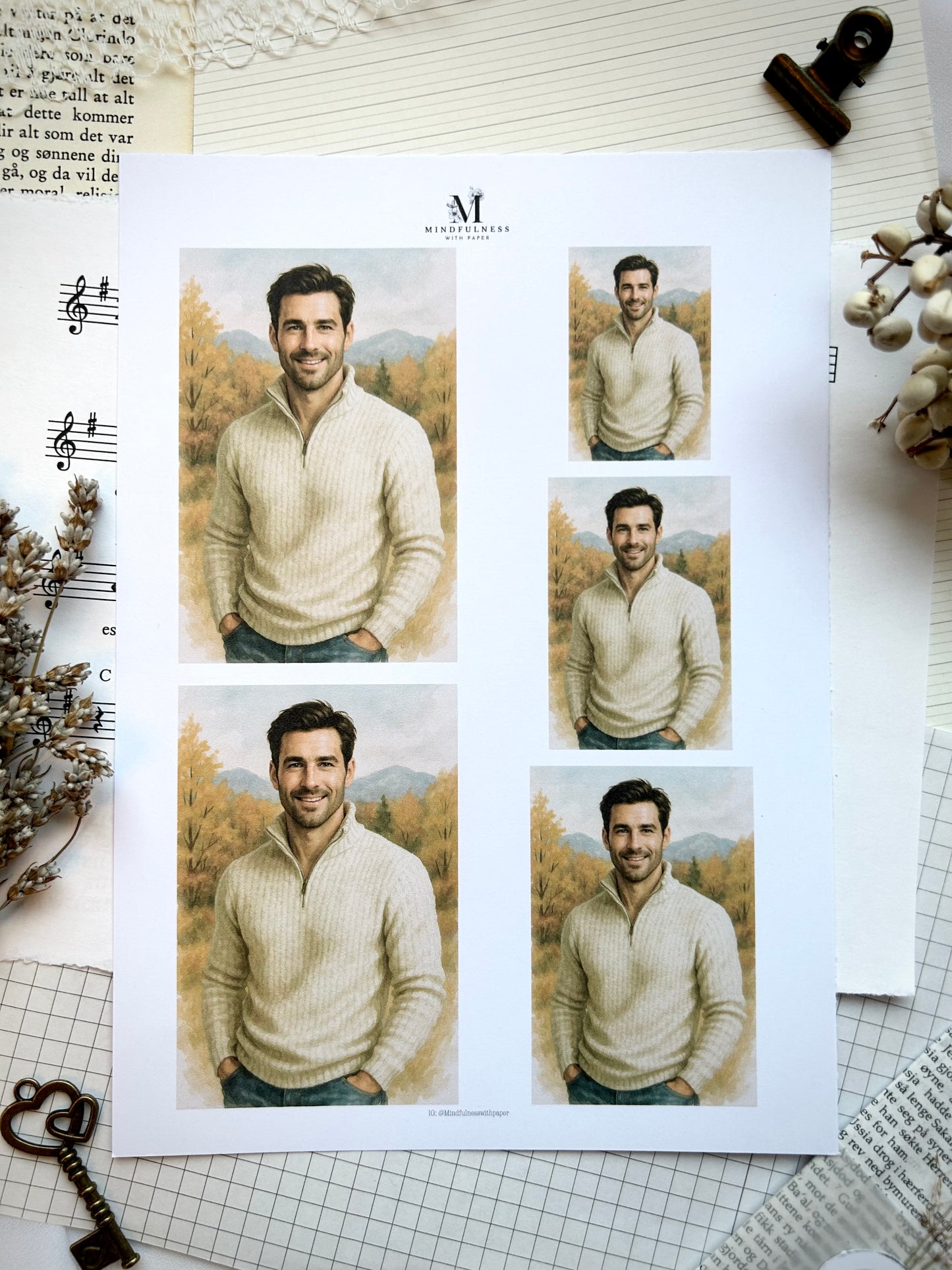 Mann 8 med bakrunn - Clipart – A5 ark