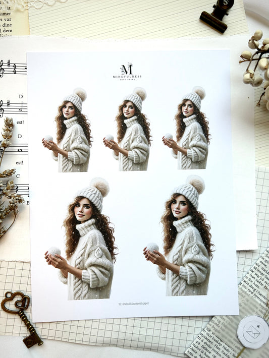 Jente 1 - Winter dreams - Clipart Jul