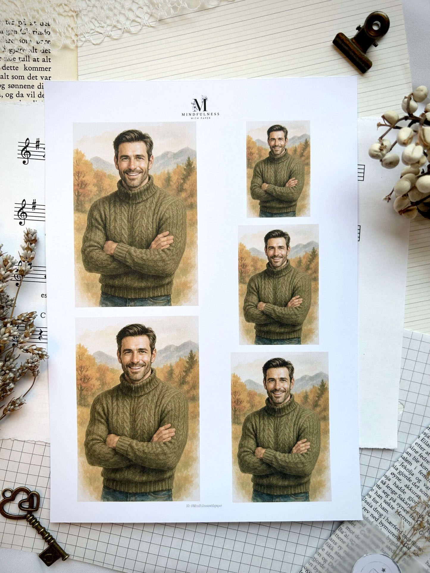 Mann 10 med bakrunn - Clipart – A5 ark