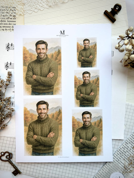 Mann 10 med bakrunn - Clipart – A5 ark