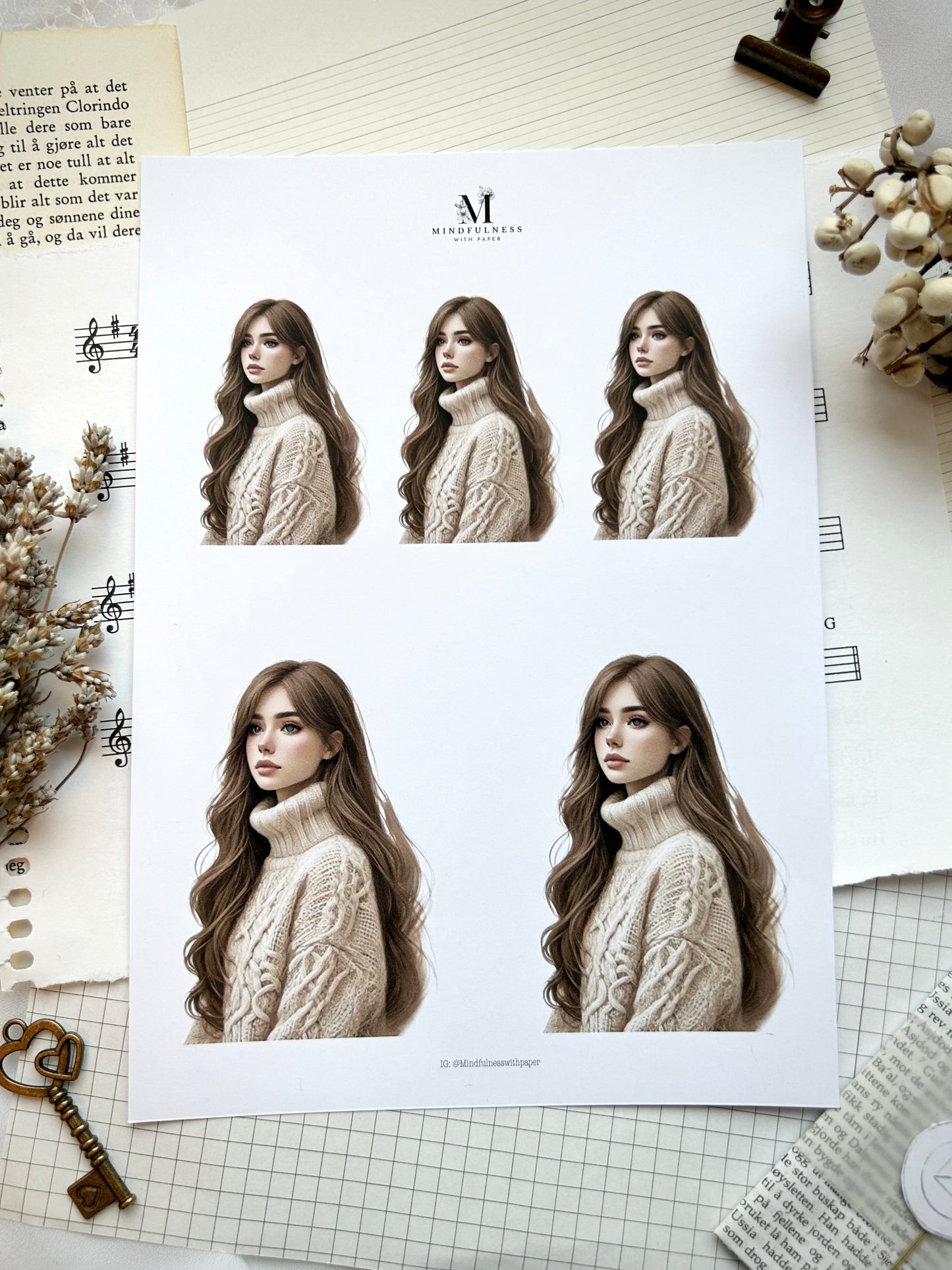 Jente 7 Clipart – A5 ark