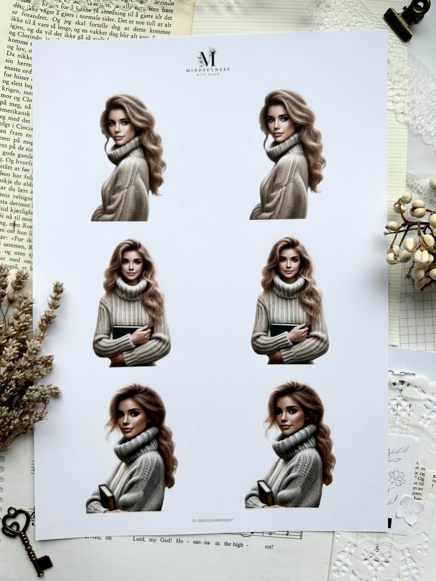 Jenter 2 - Clipart A4