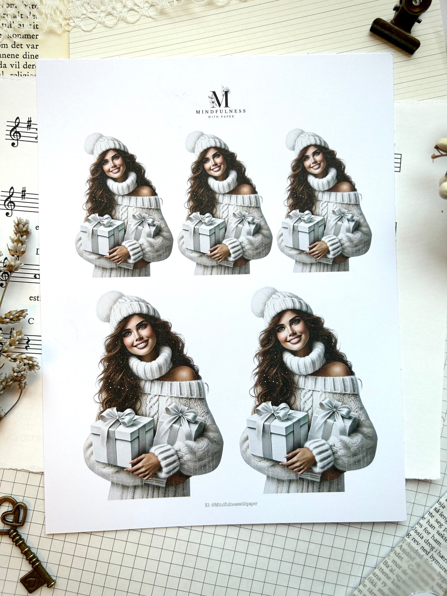 Jente 2 - Winter dreams - Clipart Jul