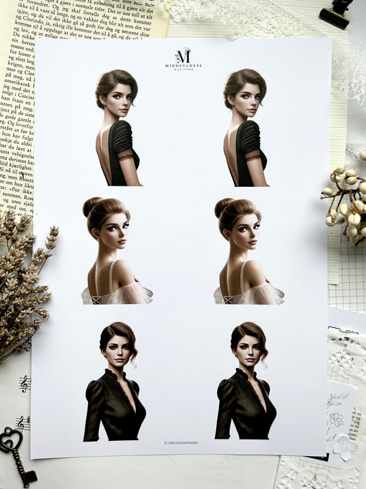 Jenter  4 - Clipart A4