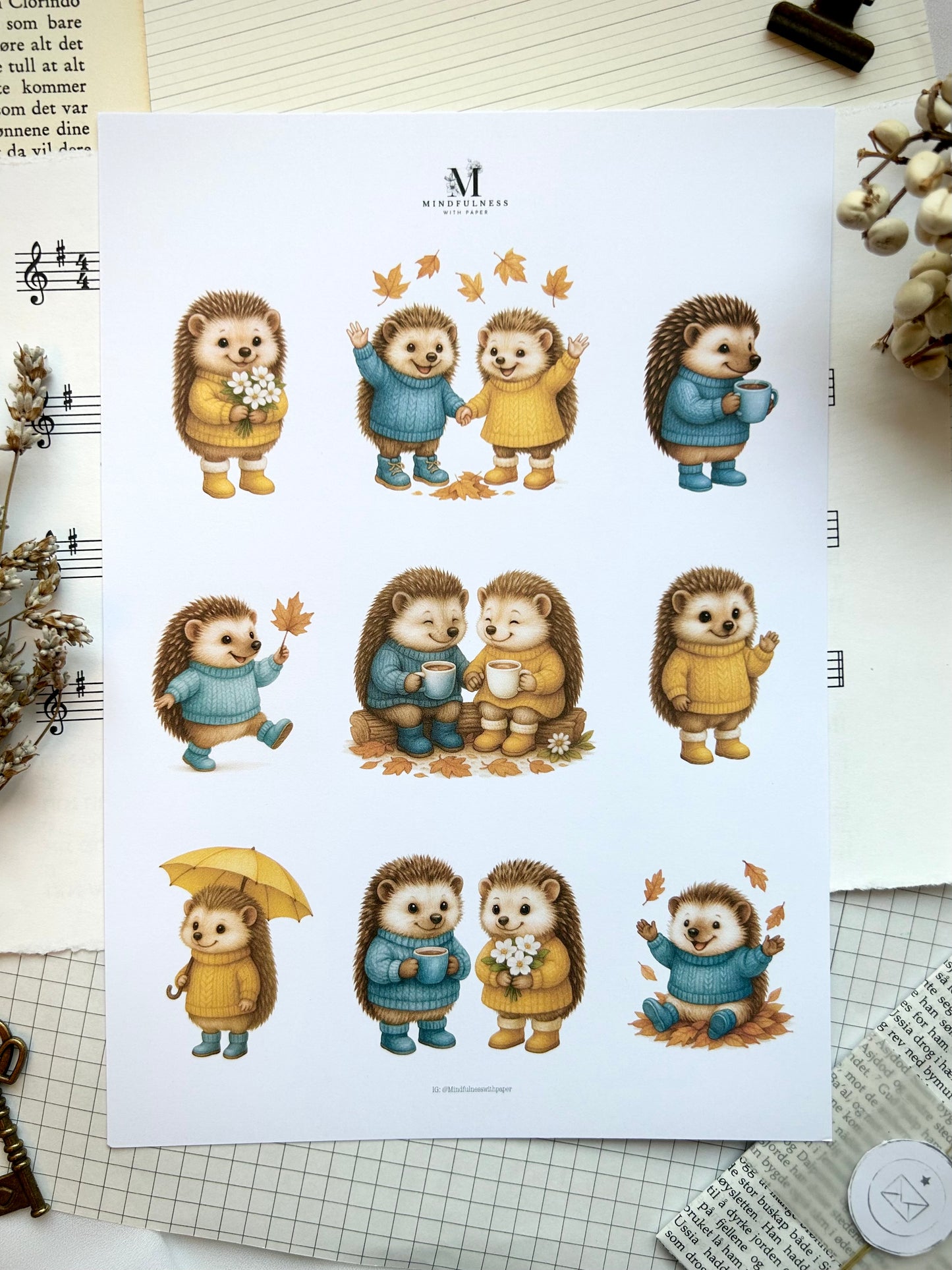 Piggsvin høst Clipart – A5 ark