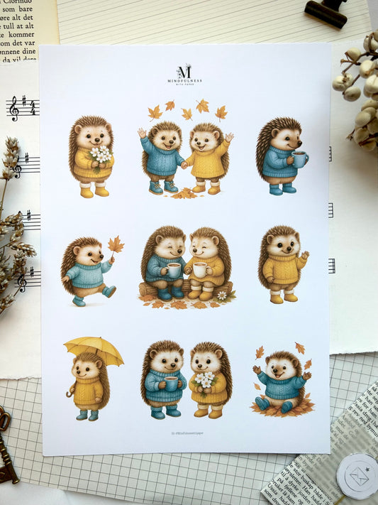 Piggsvin høst Clipart – A5 ark