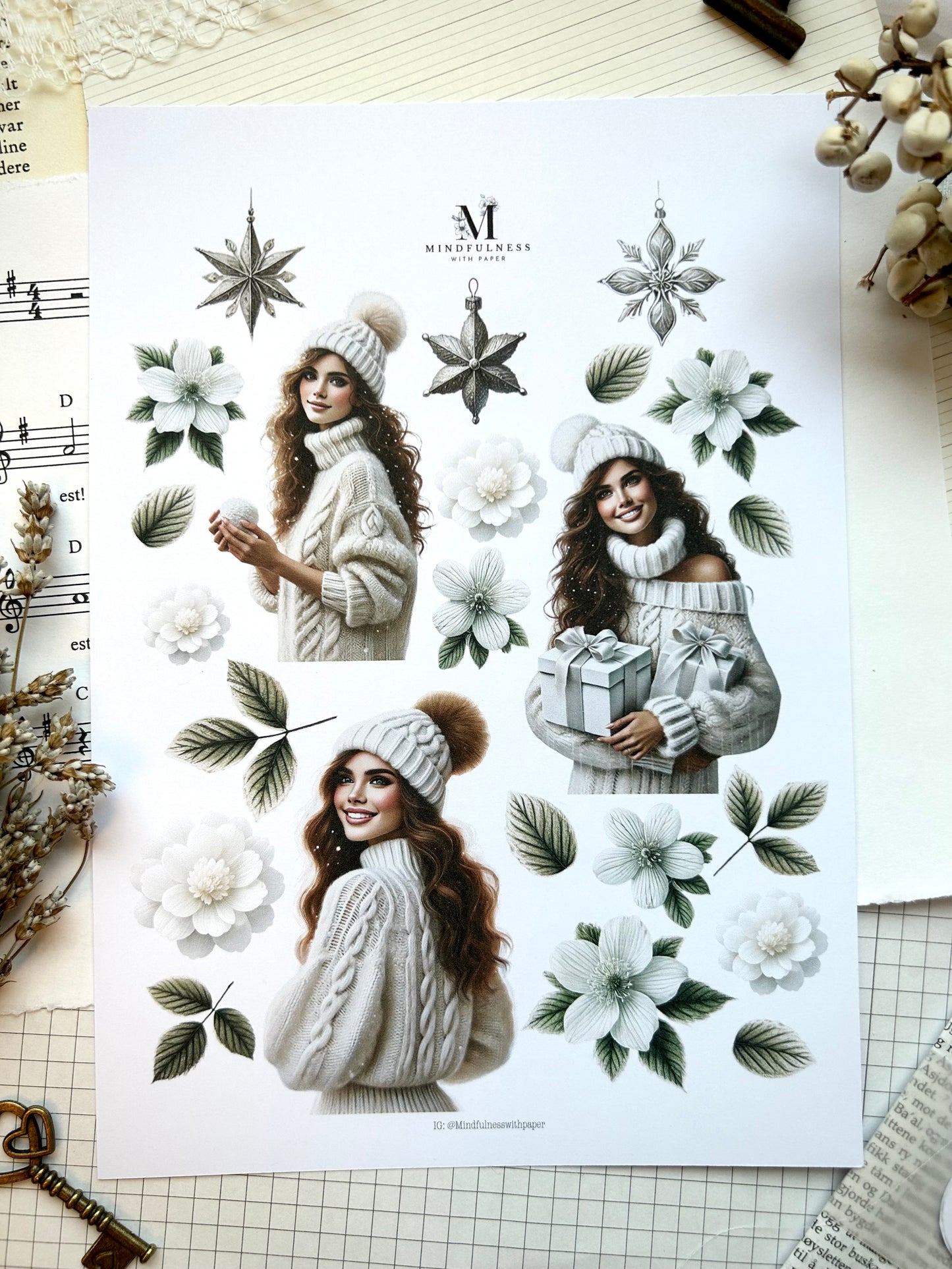 Jenter - Winter dreams - Clipart Jul