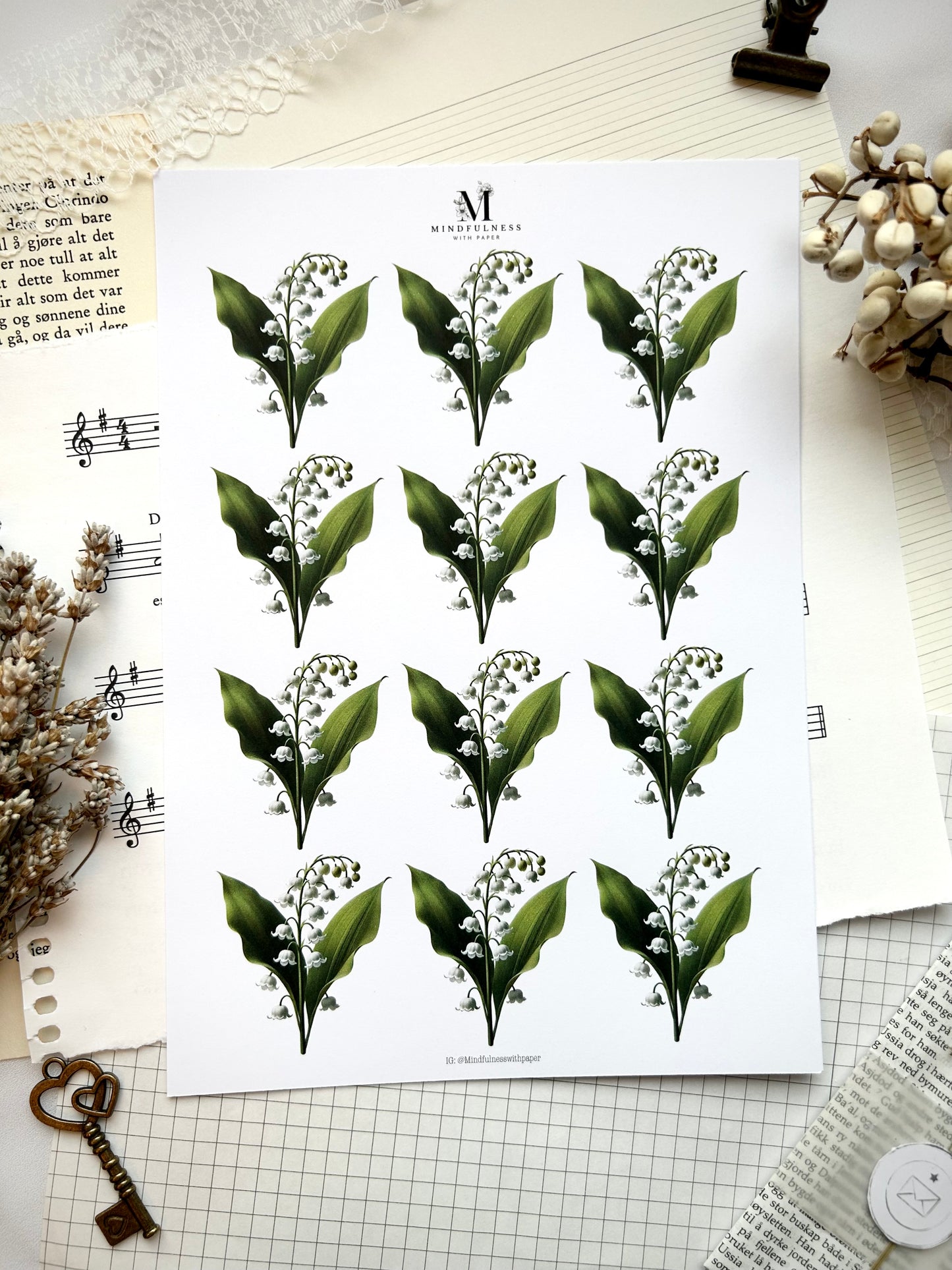 Liljekonvall Clipart – A5 ark