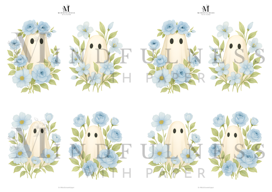 💙 Digitalt produkt – Spøkelser med blå blomster (Blue Blossom Ghosts Collection)