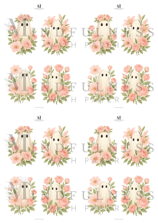 🌸 Digitalt produkt – Spøkelse med rosa blomster (Rose Ghost Collection)